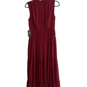 Vince Camuto Red Pleated Maxi Sundress